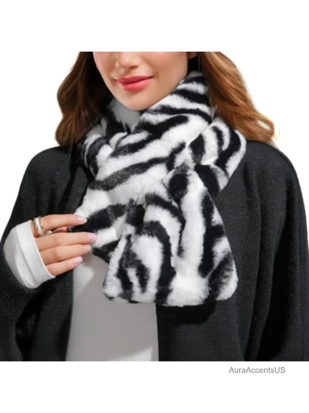 Faux Fur Collar Winter Scarf Women Neck Warmer Loop Scarf